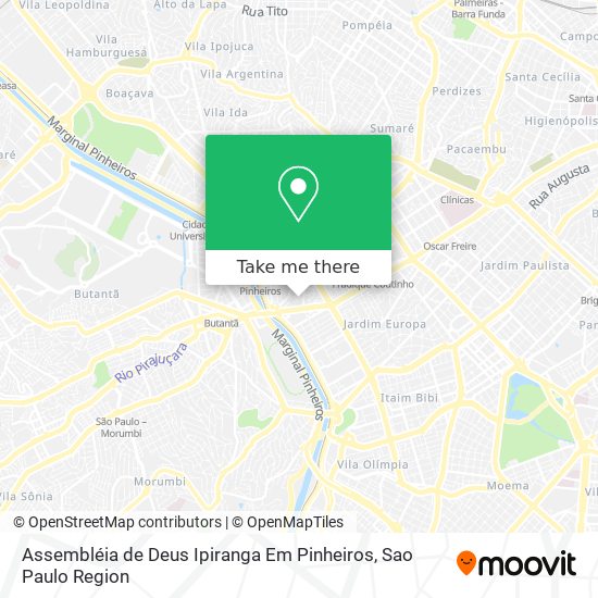 Assembléia de Deus Ipiranga Em Pinheiros map