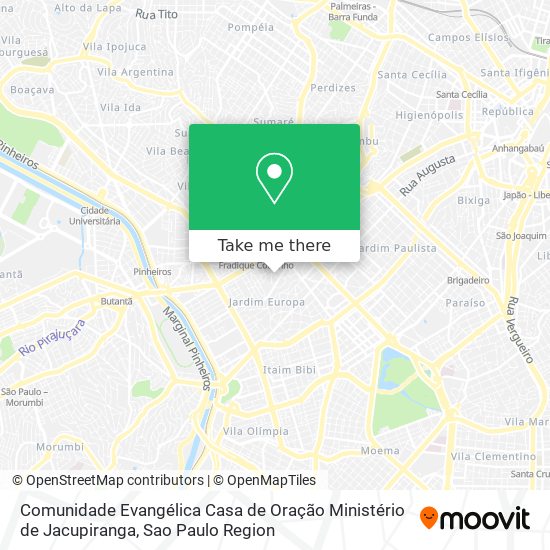 Mapa Comunidade Evangélica Casa de Oração Ministério de Jacupiranga