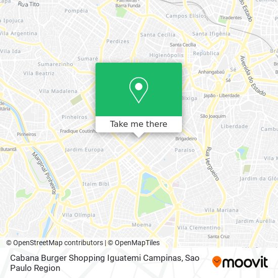 Cabana Burger Shopping Iguatemi Campinas map