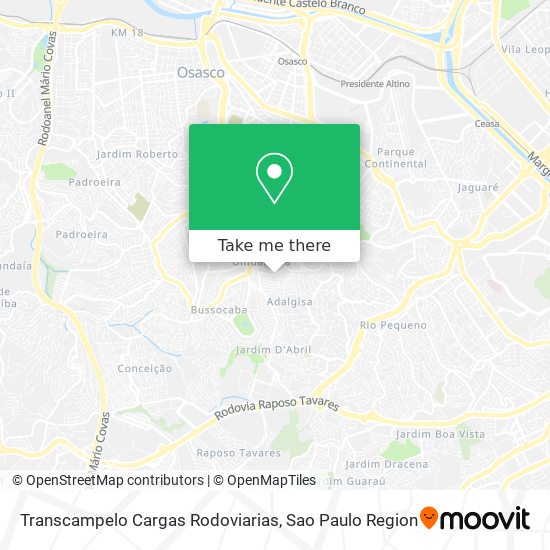 Transcampelo Cargas Rodoviarias map