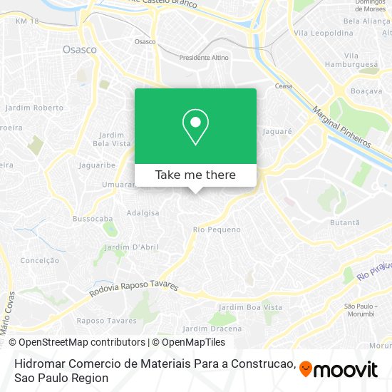 Mapa Hidromar Comercio de Materiais Para a Construcao