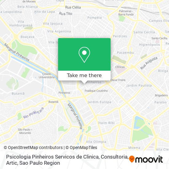 Psicologia Pinheiros Servicos de Clinica, Consultoria, Artic map