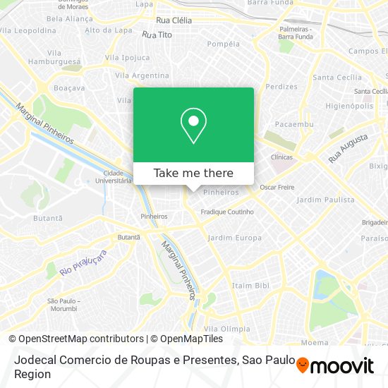 Mapa Jodecal Comercio de Roupas e Presentes