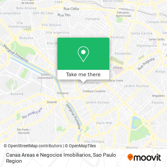 Canaa Areas e Negocios Imobiliarios map