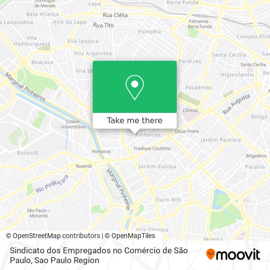 Sindicato dos Empregados no Comércio de São Paulo map