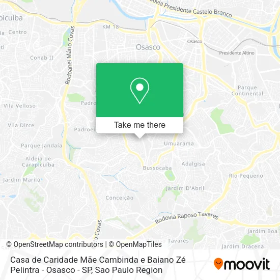 Casa de Caridade Mãe Cambinda e Baiano Zé Pelintra - Osasco - SP map