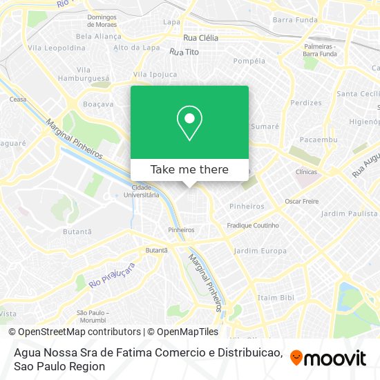 Mapa Agua Nossa Sra de Fatima Comercio e Distribuicao