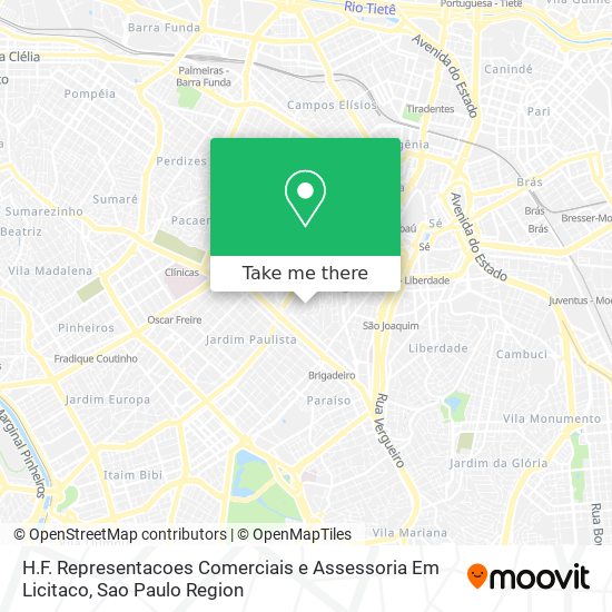 H.F. Representacoes Comerciais e Assessoria Em Licitaco map