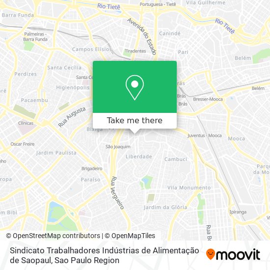 Sindicato Trabalhadores Indústrias de Alimentação de Saopaul map