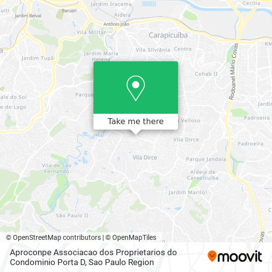 Mapa Aproconpe Associacao dos Proprietarios do Condominio Porta D