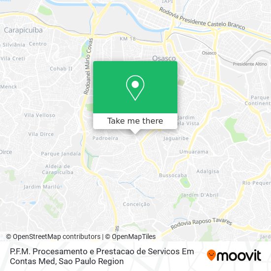 P.F.M. Procesamento e Prestacao de Servicos Em Contas Med map