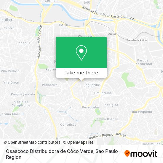 Osascoco Distribuidora de Côco Verde map