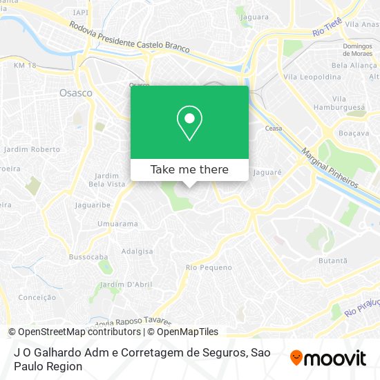 Mapa J O Galhardo Adm e Corretagem de Seguros