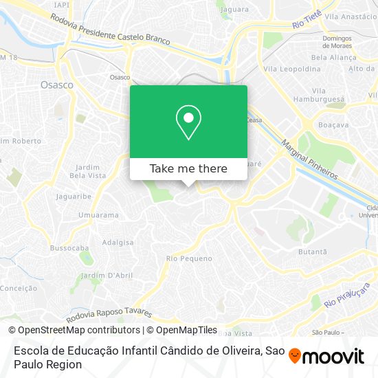 Mapa Escola de Educação Infantil Cândido de Oliveira