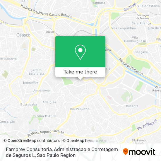 Mapa Famprev Consultoria, Administracao e Corretagem de Seguros L