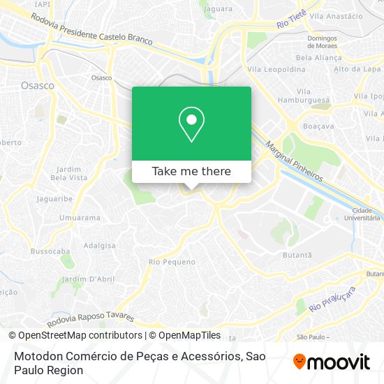 Mapa Motodon Comércio de Peças e Acessórios