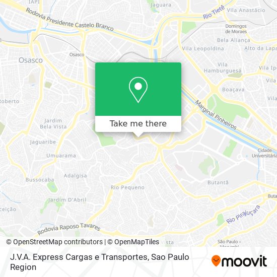 Mapa J.V.A. Express Cargas e Transportes