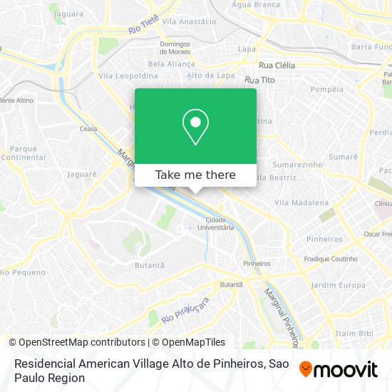 Residencial American Village Alto de Pinheiros map