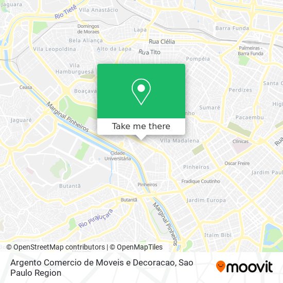 Argento Comercio de Moveis e Decoracao map