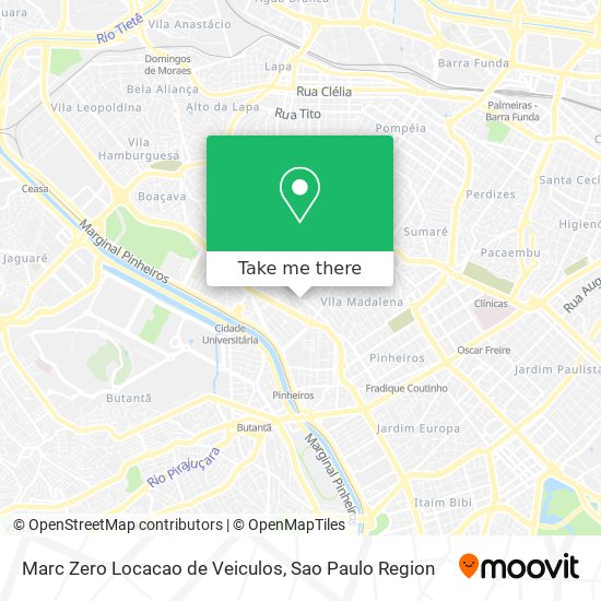 Mapa Marc Zero Locacao de Veiculos