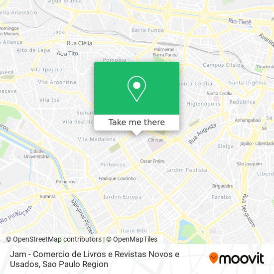 Jam - Comercio de Livros e Revistas Novos e Usados map