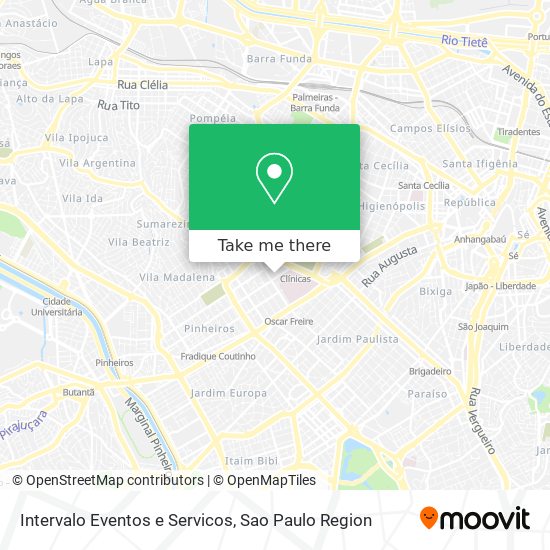 Mapa Intervalo Eventos e Servicos