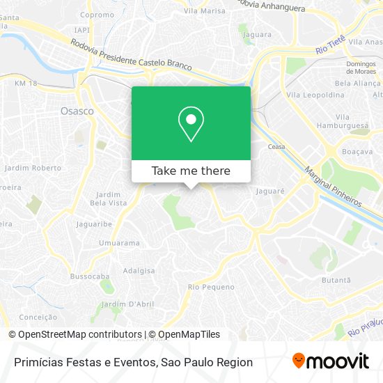 Primícias Festas e Eventos map