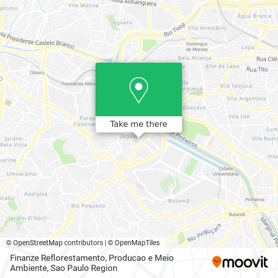 Mapa Finanze Reflorestamento, Producao e Meio Ambiente