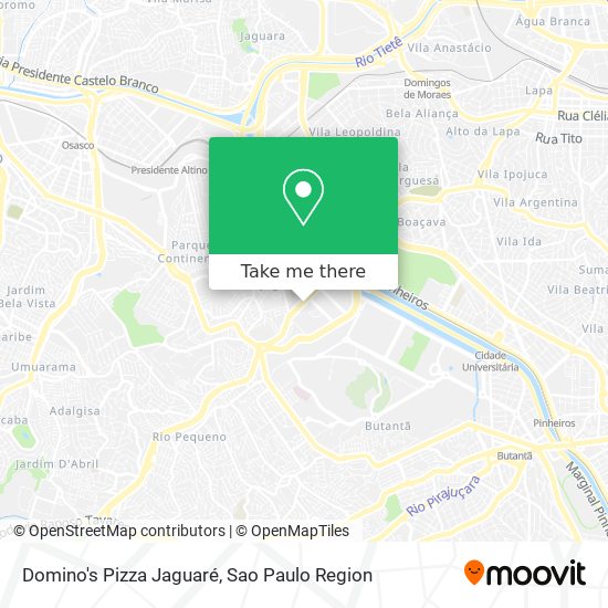 Mapa Domino's Pizza Jaguaré