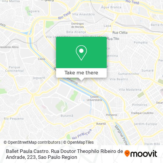 Ballet Paula Castro. Rua Doutor Theophilo Ribeiro de Andrade, 223 map