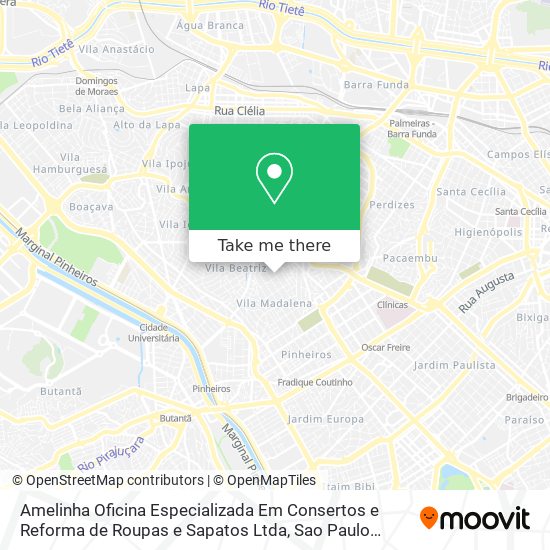 Mapa Amelinha Oficina Especializada Em Consertos e Reforma de Roupas e Sapatos Ltda