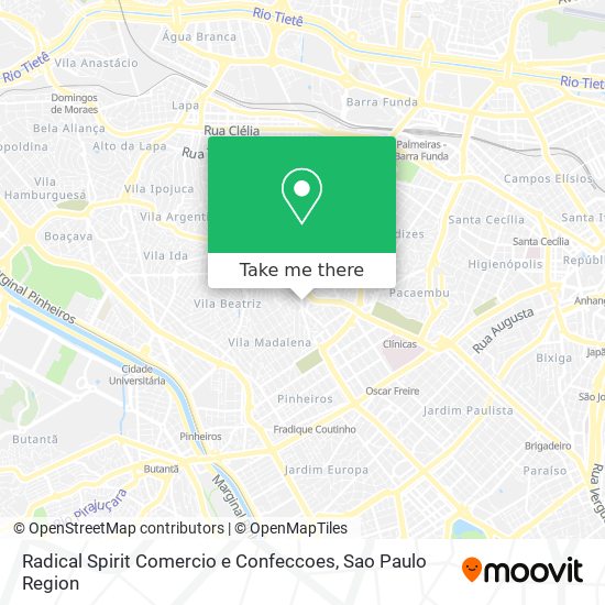 Mapa Radical Spirit Comercio e Confeccoes