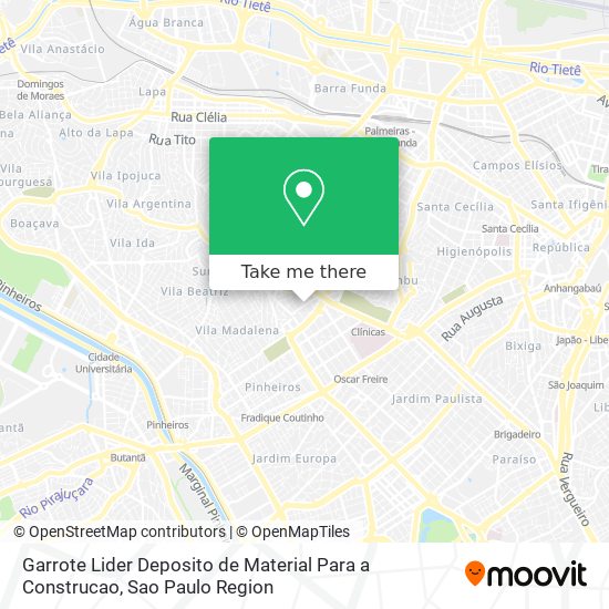 Mapa Garrote Lider Deposito de Material Para a Construcao