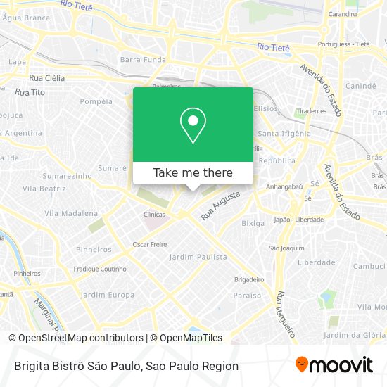 Mapa Brigita Bistrô São Paulo