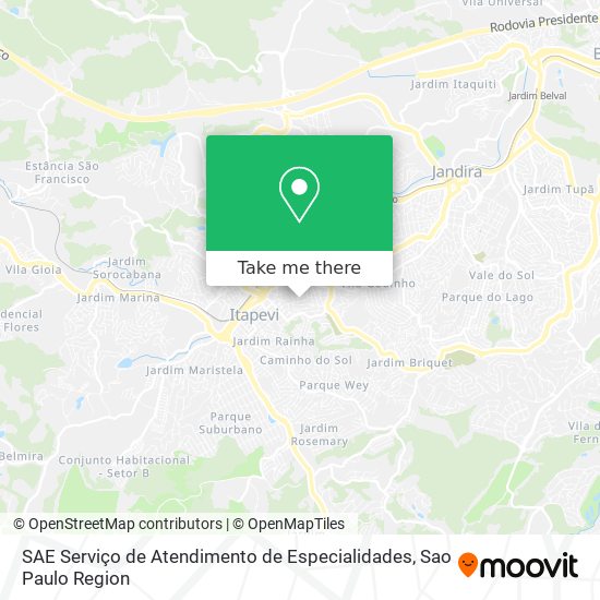 Mapa SAE Serviço de Atendimento de Especialidades