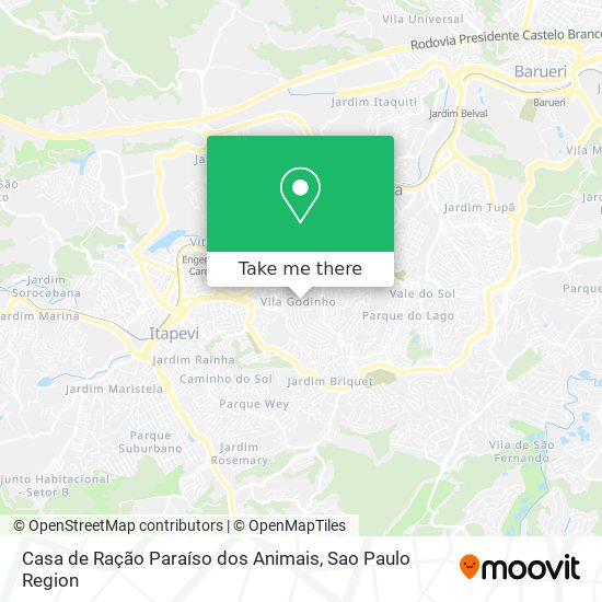 Casa de Ração Paraíso dos Animais map