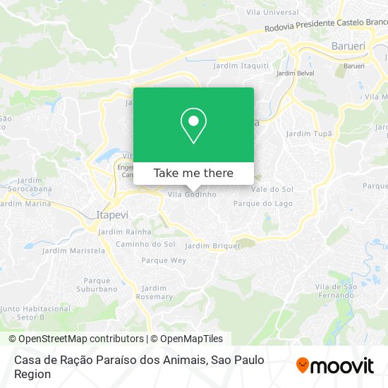 Mapa Casa de Ração Paraíso dos Animais