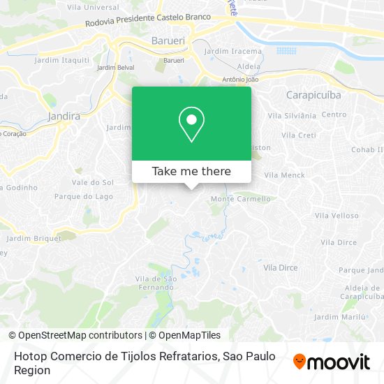 Mapa Hotop Comercio de Tijolos Refratarios