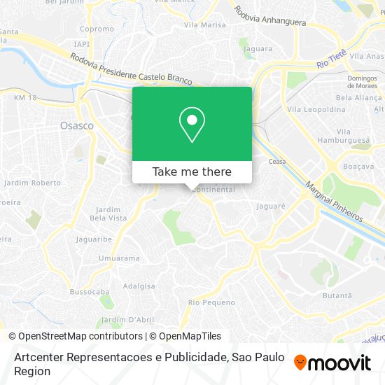 Mapa Artcenter Representacoes e Publicidade