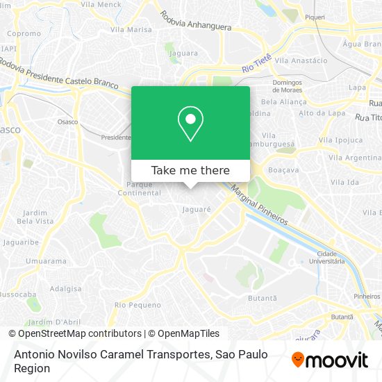 Antonio Novilso Caramel Transportes map