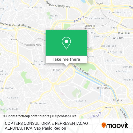 Mapa COPTERS CONSULTORIA E REPRESENTACAO AERONAUTICA