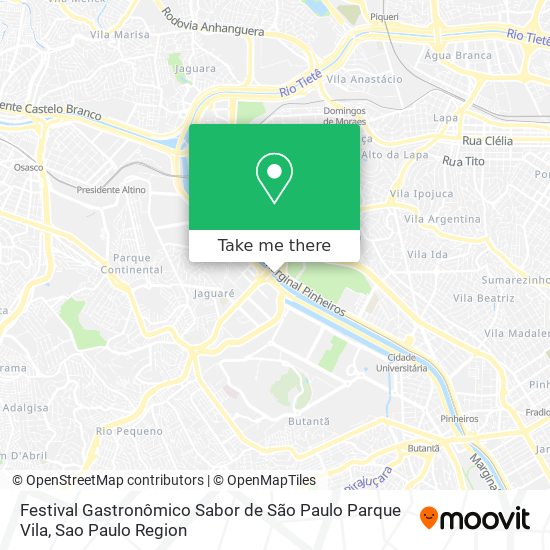 Festival Gastronômico Sabor de São Paulo Parque Vila map