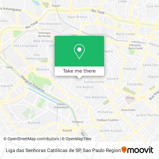 Liga das Senhoras Católicas de SP map