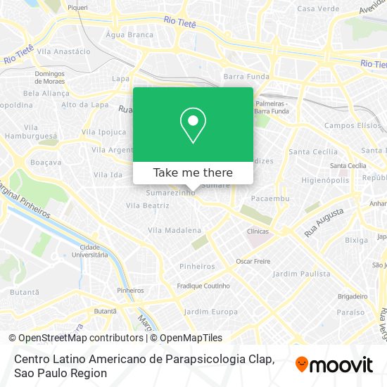 Mapa Centro Latino Americano de Parapsicologia Clap
