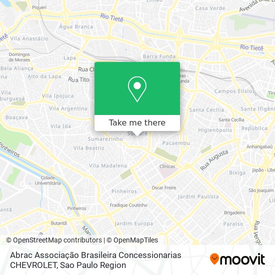 Mapa Abrac Associação Brasileira Concessionarias CHEVROLET