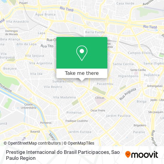 Prestige Internacional do Brasil Participacoes map