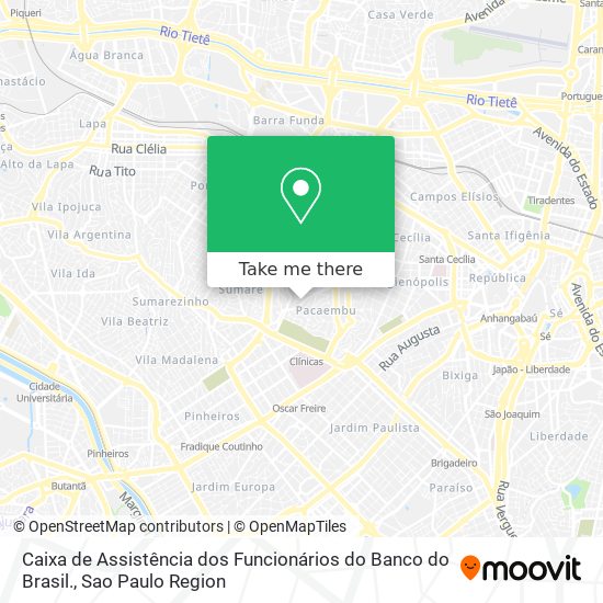 Caixa de Assistência dos Funcionários do Banco do Brasil. map