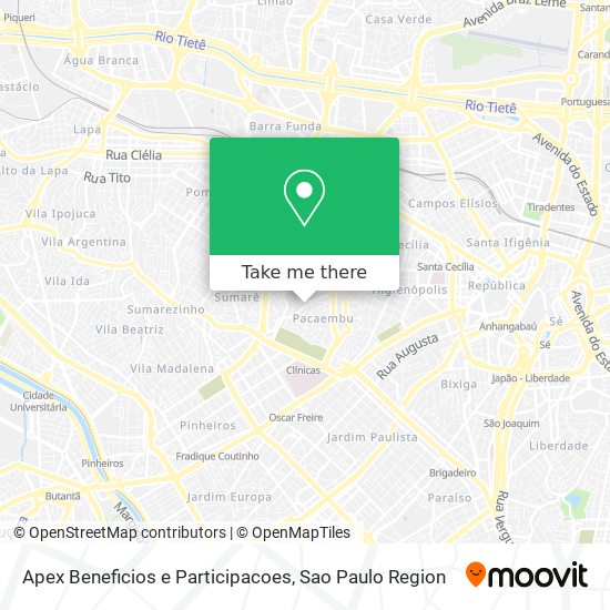 Apex Beneficios e Participacoes map