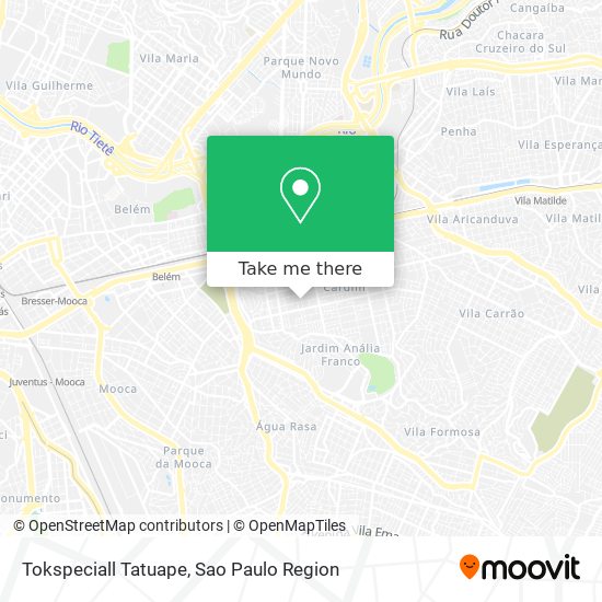 Tokspeciall Tatuape map