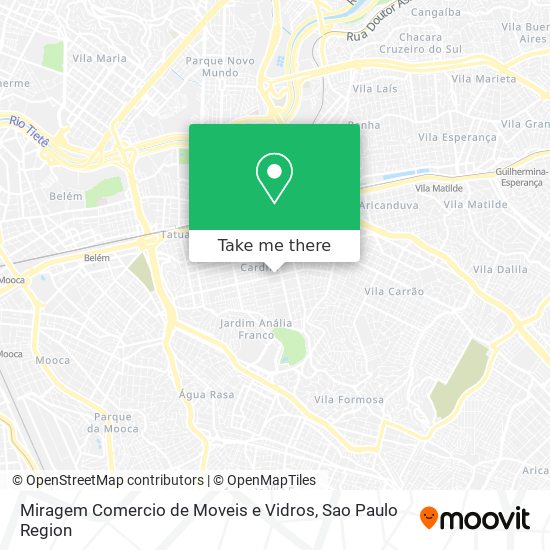 Miragem Comercio de Moveis e Vidros map